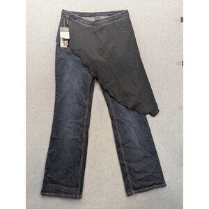 FUBU Straight Jeans Juniors 9/10 Blue Dark Wash Mid Rise Chiffon Overlay Stretch